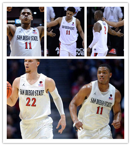 Mens San Diego State Aztecs Custom Jordan White College Basketball Jersey