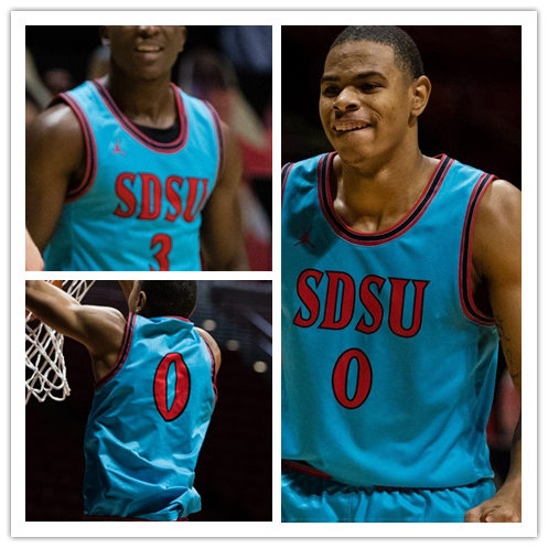 Mens San Diego State Aztecs Custom Michael Cage Anthony Watson Kawhi Leonard Jalen McDaniels Marcus Slaughter Jordan Blue Basketball Jersey 