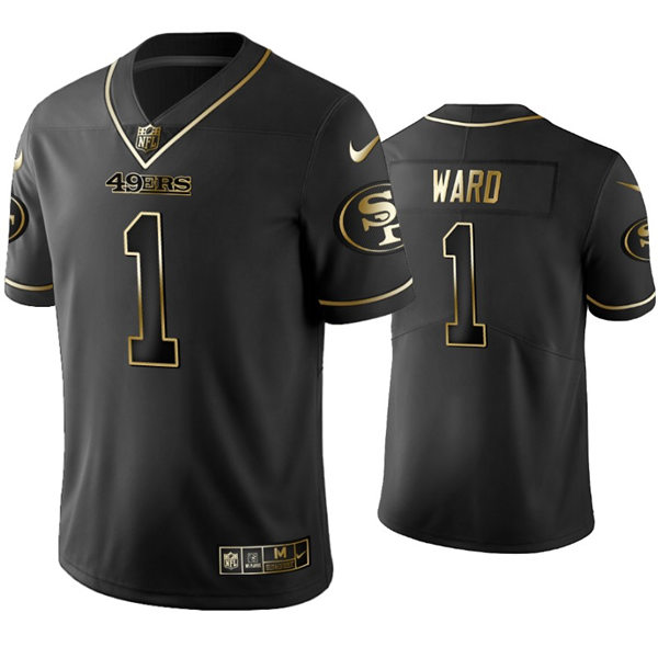 Mens San Francisco 49ers #1 Jimmie Ward Nike Black Golden Edition Vapor Limited Jersey