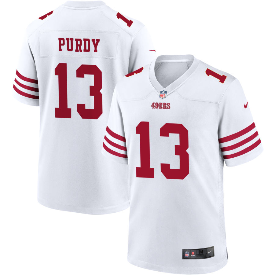 Mens San Francisco 49ers #13 Brock Purdy Nike White Vapor Limited Player Jersey