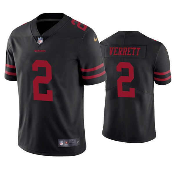 Mens San Francisco 49ers #2 Jason Verrett Nike Black Alternate Vapor Limited Player Jersey