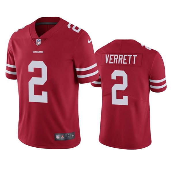 Mens San Francisco 49ers #2 Jason Verrett Nike Scarlet Vapor Limited Player Jersey