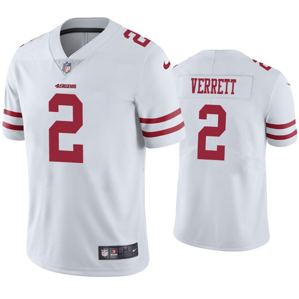 Mens San Francisco 49ers #2 Jason Verrett Nike White Vapor Limited Player Jersey