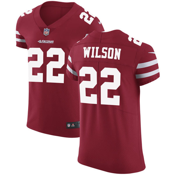 Mens San Francisco 49ers #22 Jeff Wilson Nike Scarlet Team Color Vapor Untouchable Limited Player Jersey