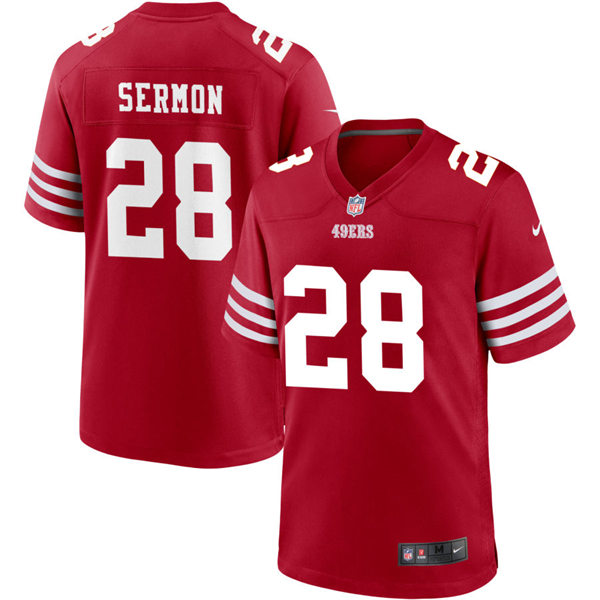 Mens San Francisco 49ers #28 Trey Sermon Nike Scarlet Alternate Legend Vapor Limited Jersey