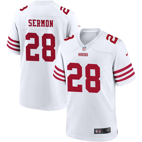 Mens San Francisco 49ers #28 Trey Sermon Nike White Alternate Legend Vapor Limited Jersey