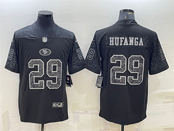 Mens San Francisco 49ers #29 Talanoa Hufanga Black Rflctv Limited Jersey