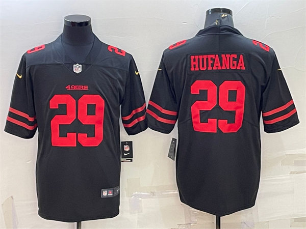 Mens San Francisco 49ers #29 Talanoa Hufanga Nike Black Alternate Vapor Limited Player Jersey