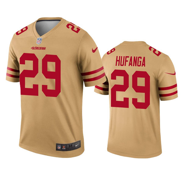 Mens San Francisco 49ers #29 Talanoa Hufanga Nike Gold Inverted Limited Player Jersey