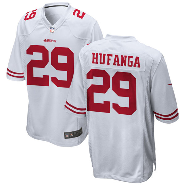 Mens San Francisco 49ers #29 Talanoa Hufanga Nike White Vapor Limited Player Jersey