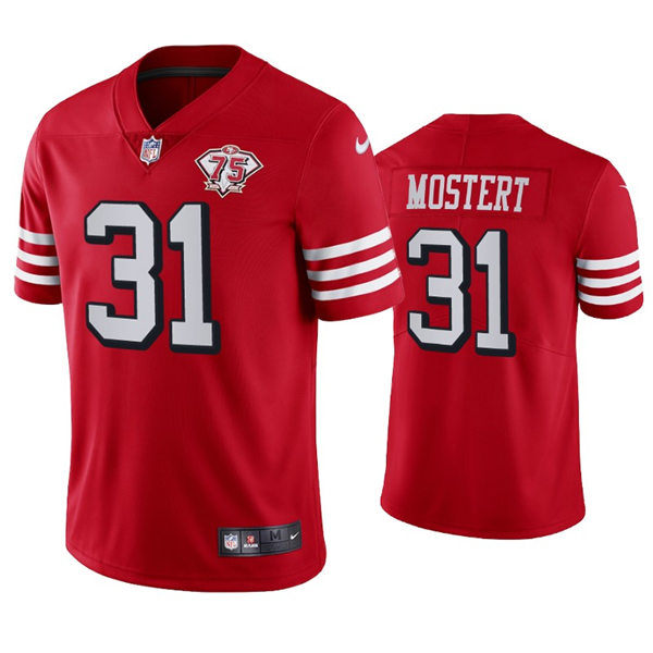 Mens San Francisco 49ers #31 Raheem Mostert Nike Scarlet Retro 1994 75th Anniversary Throwback Classic Limited Jersey