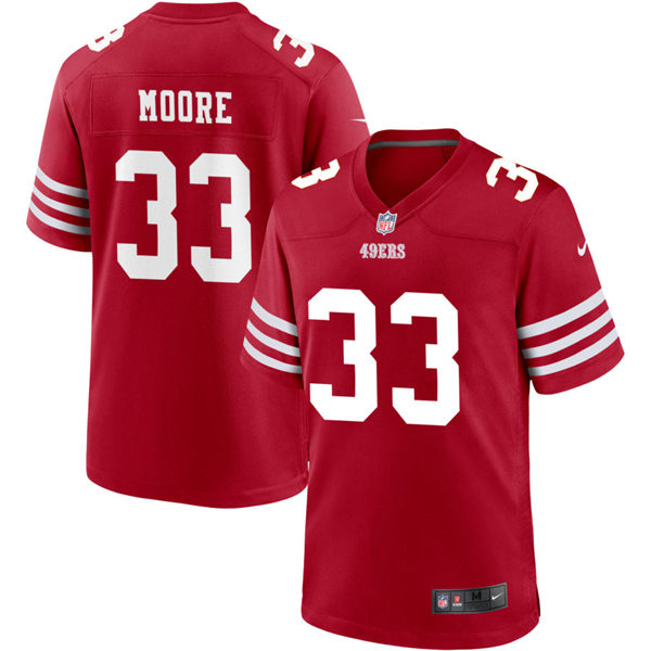 Mens San Francisco 49ers #33 Tarvarius Moore Nike Scarlet Alternate Legend Vapor Limited Jersey