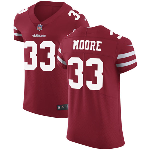 Mens San Francisco 49ers #33 Tarvarius Moore Nike Scarlet Team Color Vapor Untouchable Limited Player Jersey