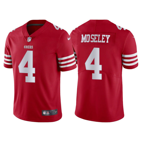 Mens San Francisco 49ers #4 Emmanuel Moseley Nike Scarlet Alternate Legend Vapor Limited Jersey