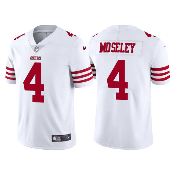 Mens San Francisco 49ers #4 Emmanuel Moseley Nike White Alternate Legend Vapor Limited Jersey