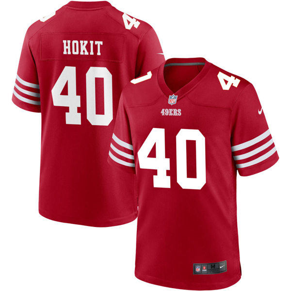 Mens San Francisco 49ers #40 Josh Hokit Nike Scarlet Alternate Legend Vapor Limited Jersey
