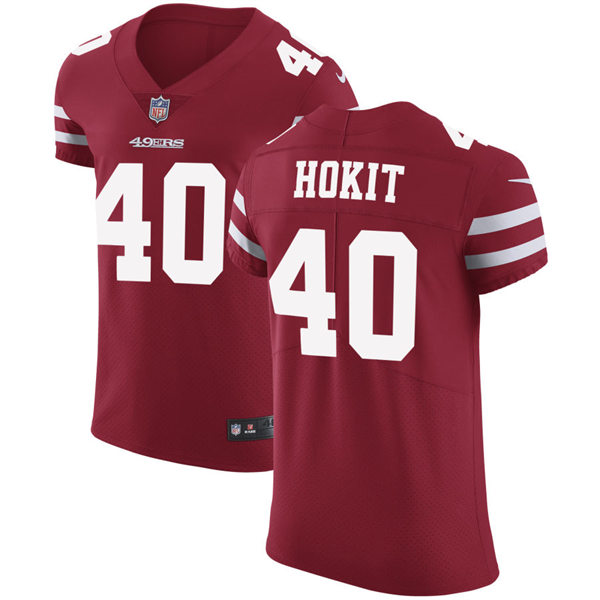 Mens San Francisco 49ers #40 Josh Hokit Nike Scarlet Team Color Vapor Untouchable Limited Player Jersey