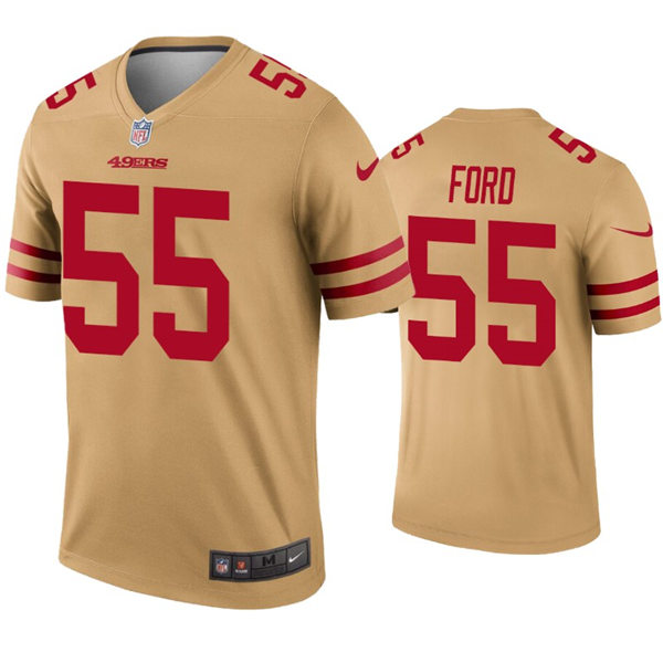 Mens San Francisco 49ers #55 Dee Ford Nike Gold Inverted Limited Player Jersey