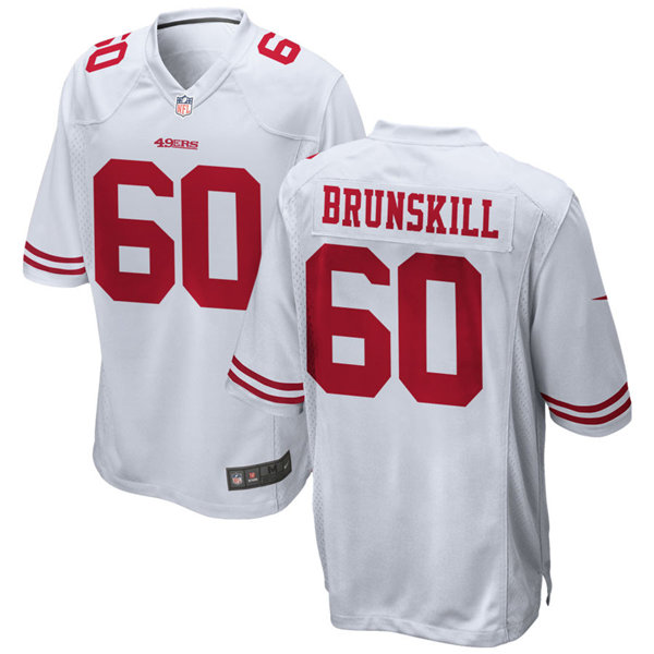 Mens San Francisco 49ers #60 Daniel Brunskill Nike White Vapor Limited Player Jersey