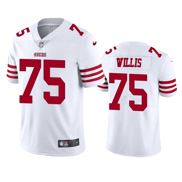 Mens San Francisco 49ers #75 Jordan Willis Nike White Vapor Limited Player Jersey