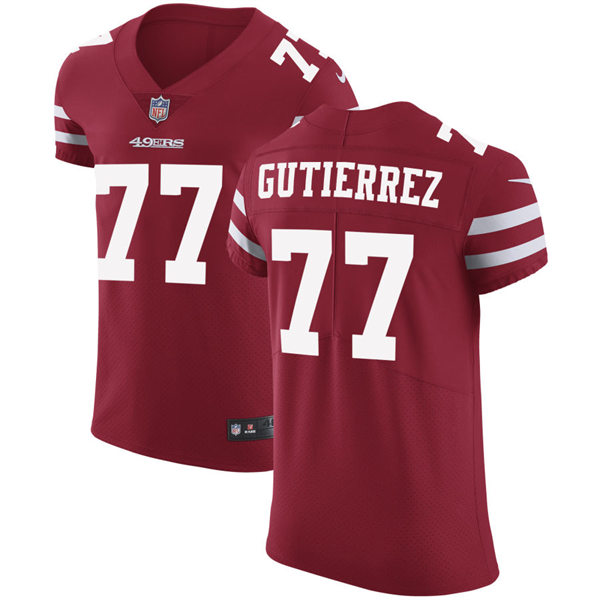 Mens San Francisco 49ers #77 Alfredo Gutierrez Nike Scarlet Team Color Vapor Untouchable Limited Player Jersey