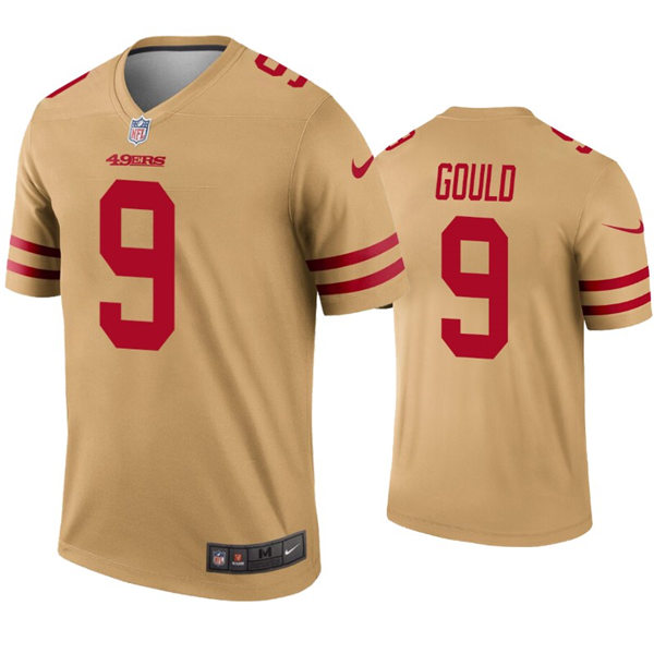 Mens San Francisco 49ers #9 Robbie Gould Nike Gold Inverted Limited Player Jersey