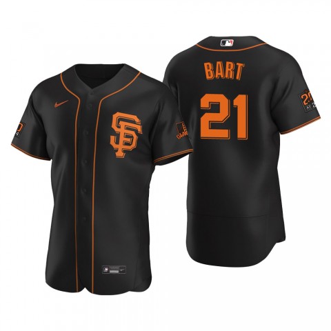 Mens San Francisco Giants #21 Joey Bart Nike Black Alternate Flexbase Jersey
