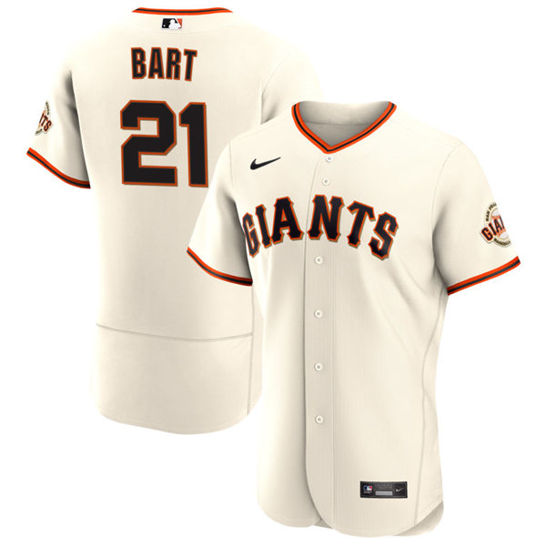 Mens San Francisco Giants #21 Joey Bart Nike Cream Home Flexbase Jersey
