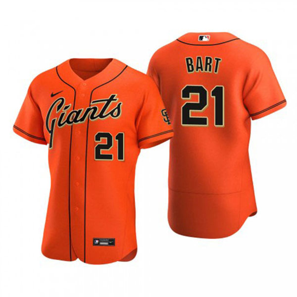 Mens San Francisco Giants #21 Joey Bart Nike Orange Alternate Flexbase Jersey