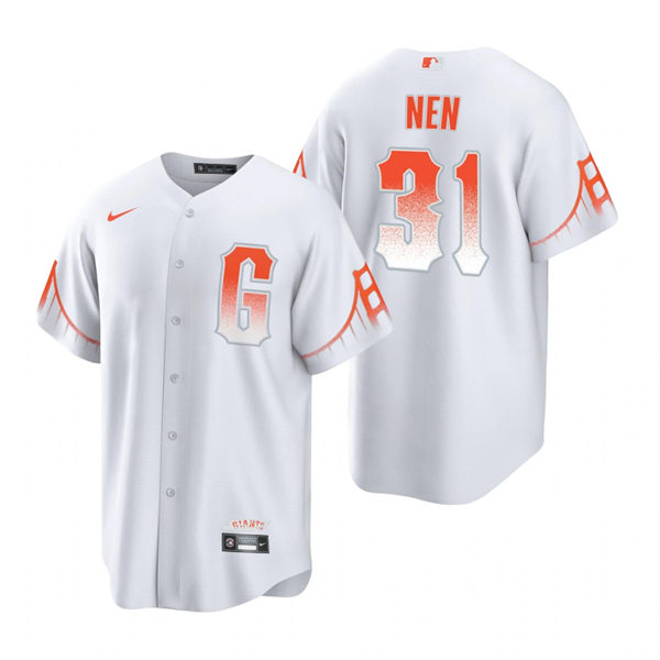 Mens San Francisco Giants #31 Robb Nen Nike White 2021 San Francisco City Connect Jersey