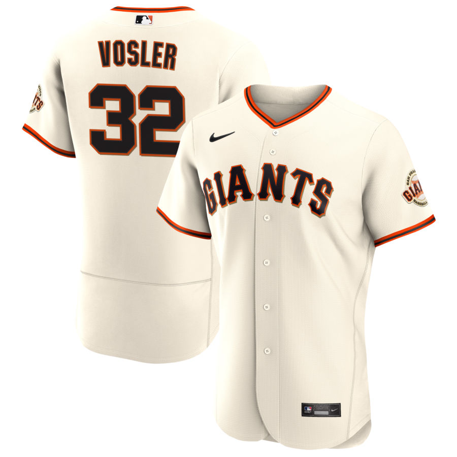 Mens San Francisco Giants #32 Jason Vosler Nike Cream Home Flexbase Player Jersey