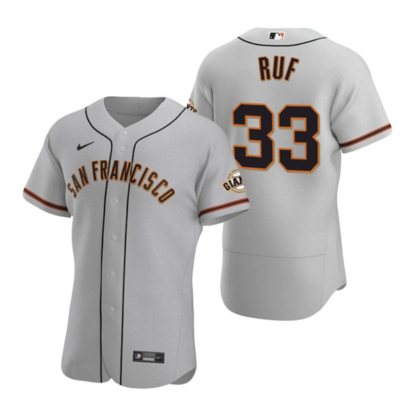 Mens San Francisco Giants #33 Darin Ruf Nike Grey Road Flexbase Jersey