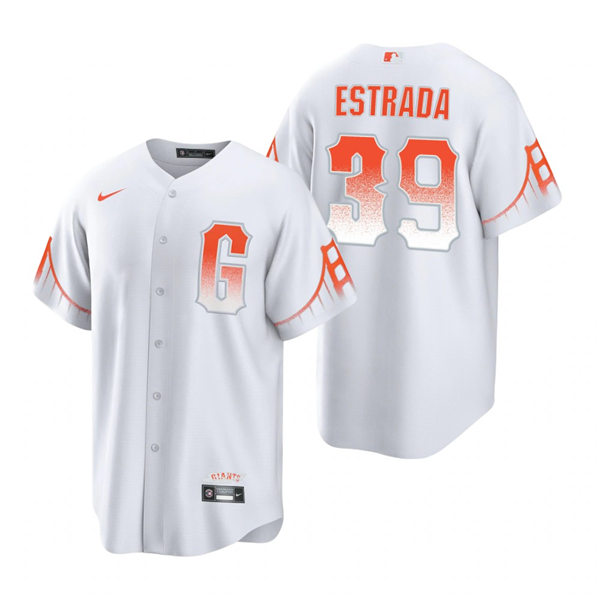 Mens San Francisco Giants #39 Thairo Estrada Nike White 2021 San Francisco City Connect Jersey