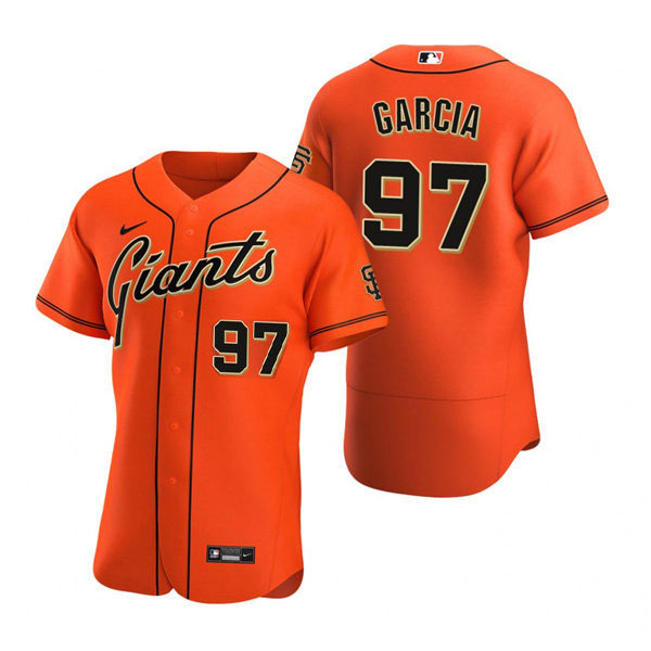 Mens San Francisco Giants #97 Jarlin Garcia Nike Orange Alternate Flexbase Jersey
