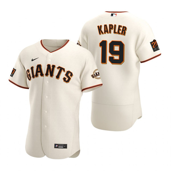 Mens San Francisco Giants Manager #19 Gabe Kapler Nike Cream Home Flexbase Player Jersey