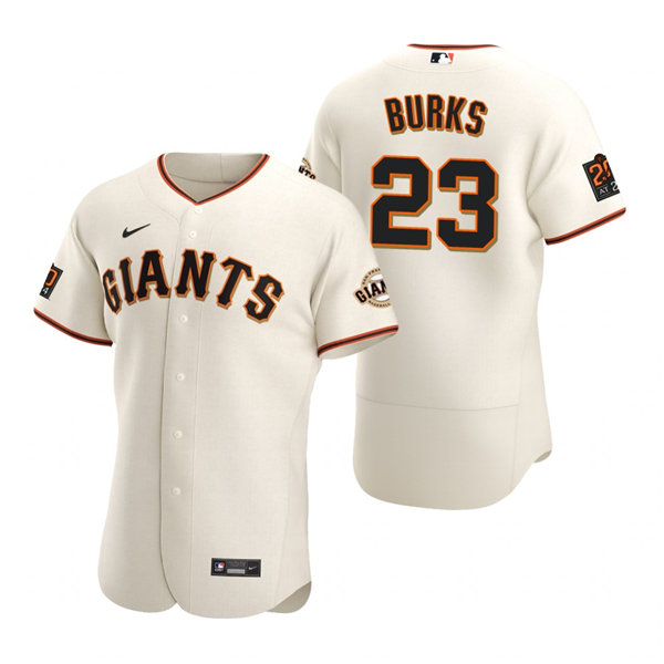 Mens San Francisco Giants Retired Player #23 Ellis Burks Nike Cream Home Flexbase Jersey