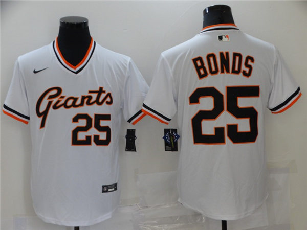 Mens San Francisco Giants Retired Players #25 Barry Bonds Nike White Pullover Cooperstown Collection