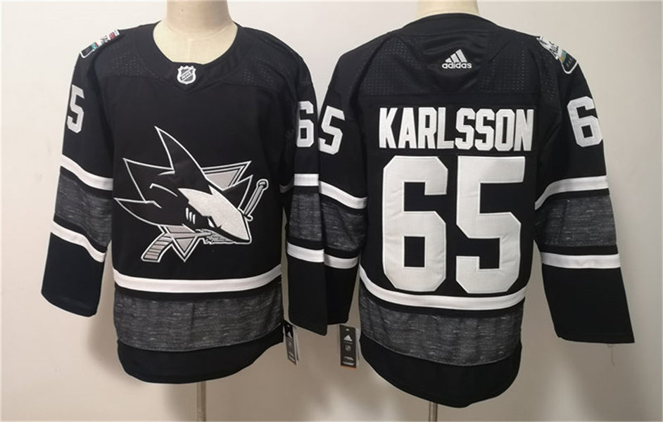 Mens San Jose Sharks #65 Erik Karlsson adidas Black 2019 NHL All-Star Game Jersey Stitched