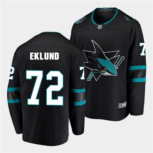 Mens San Jose Sharks #72 William Eklund adidas Black Alternate Third Jersey Stitched