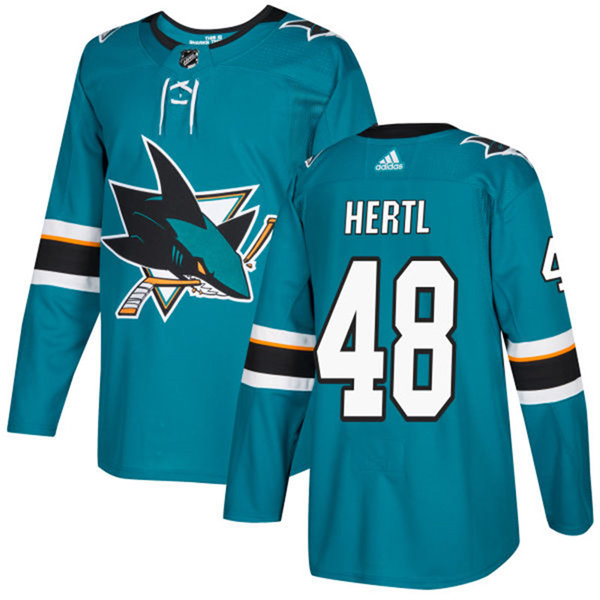 Mens San Jose Sharks 48 Tomas Hertl adidas Home Green Jersey Stitched