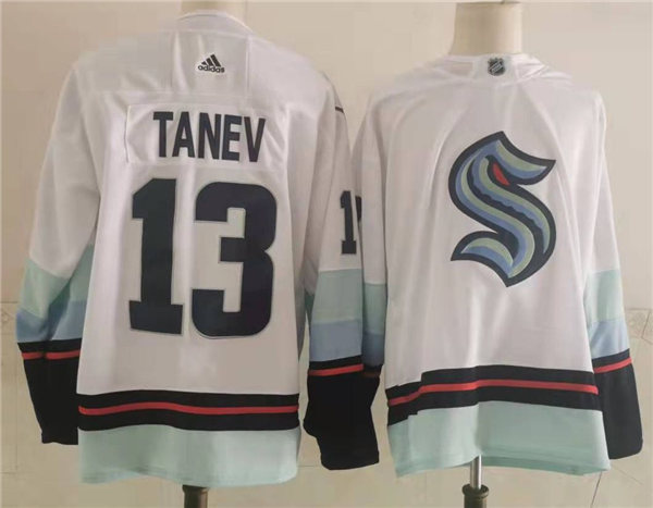 Mens Seattle Kraken #13 Brandon Tanev Away White Adidas Team Jersey Stitched