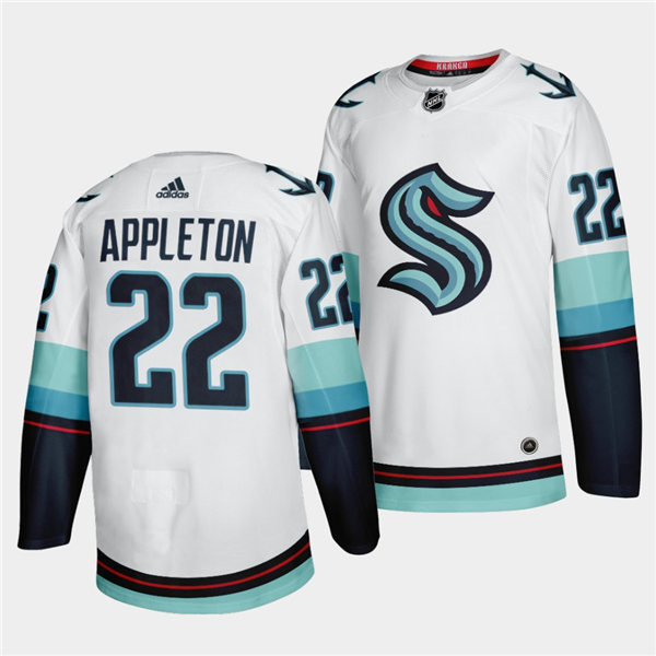 Mens Seattle Kraken #22 Mason Appleton Away White Adidas Team Jersey Stitched