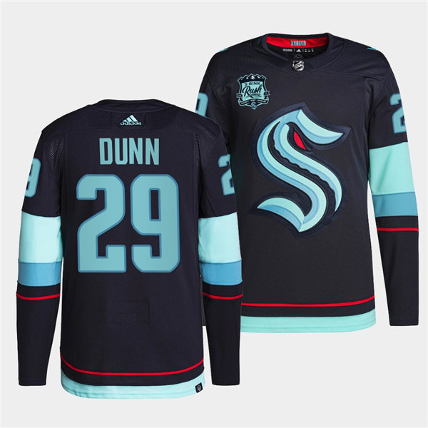 Mens Seattle Kraken #29 Vince Dunn adidas Home Navy Jersey Stitched