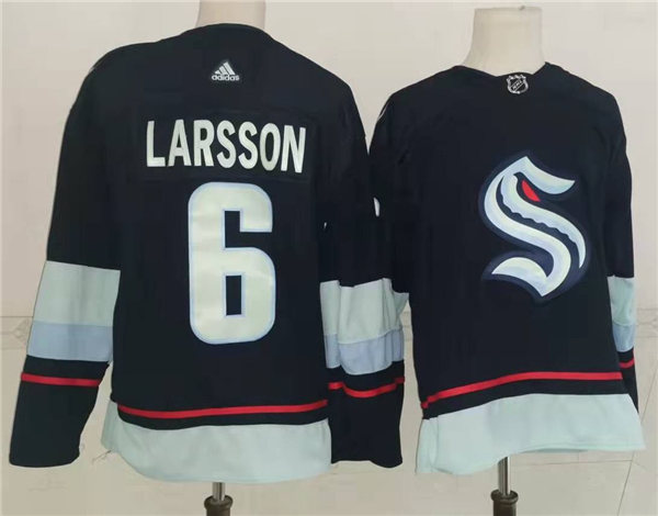 Mens Seattle Kraken #6 Adam Larsson Adidas Navy Home Jersey Stitched