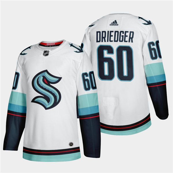 Mens Seattle Kraken #60 Chris Driedger Away White Adidas Team Jersey Stitched