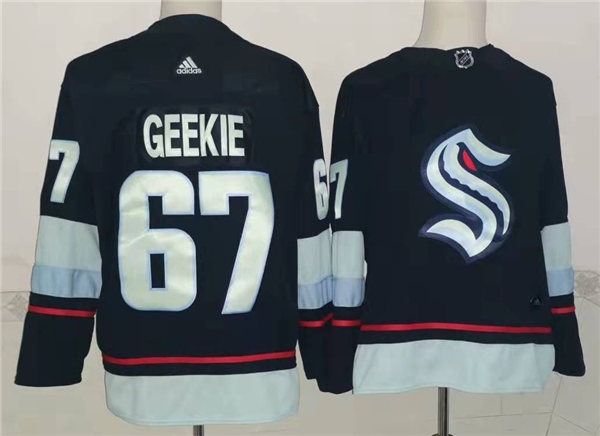 Mens Seattle Kraken #67 Morgan Geekie Adidas Navy Home Jersey Stitched