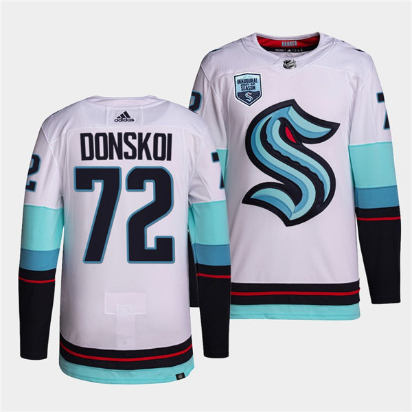 Mens Seattle Kraken #72 Joonas Donskoi Adidas Away White Jersey Stitched