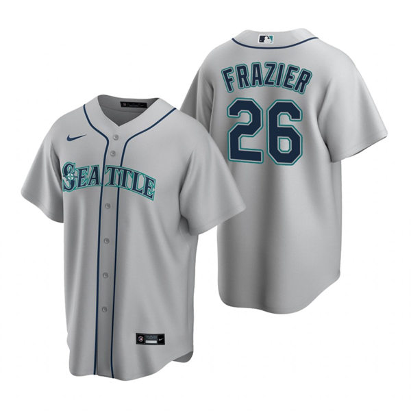 Mens Seattle Mariners #26 Adam Frazier Nike Road Grey Cool Base Jersey