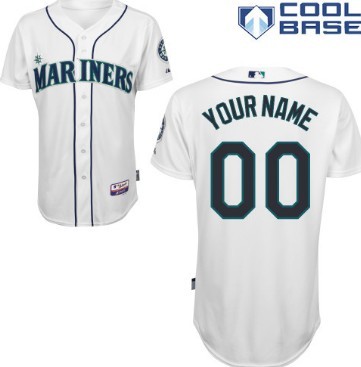 Mens Seattle Mariners Customized White Jersey