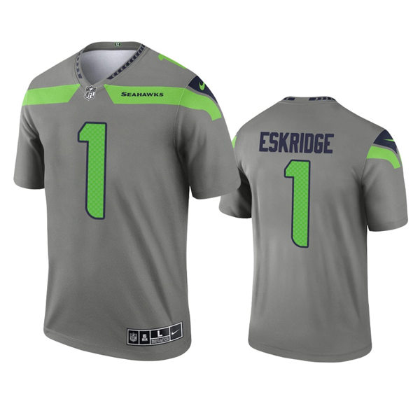 Mens Seattle Seahawks #1 D'Wayne Eskridge Nike Grey Inverted Legend Jersey